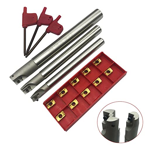 BAP 300R C10-10+C12-12+C16-16 CNC Indexable End Mill Holder Tool+10Pcs APMT1135 CNC Carbide Insert Cutter Indexable Lathe Milling Inserts Turning Tools