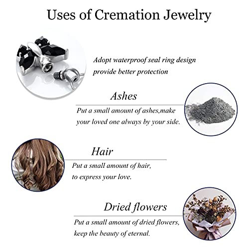 Minicremation Butterfly Cremation Necklace for Ashes Urn Neckalce for Ashes for Women Keepsake Pendant Memorial Jewelry Gifts for A Loss of Loved Ones Black