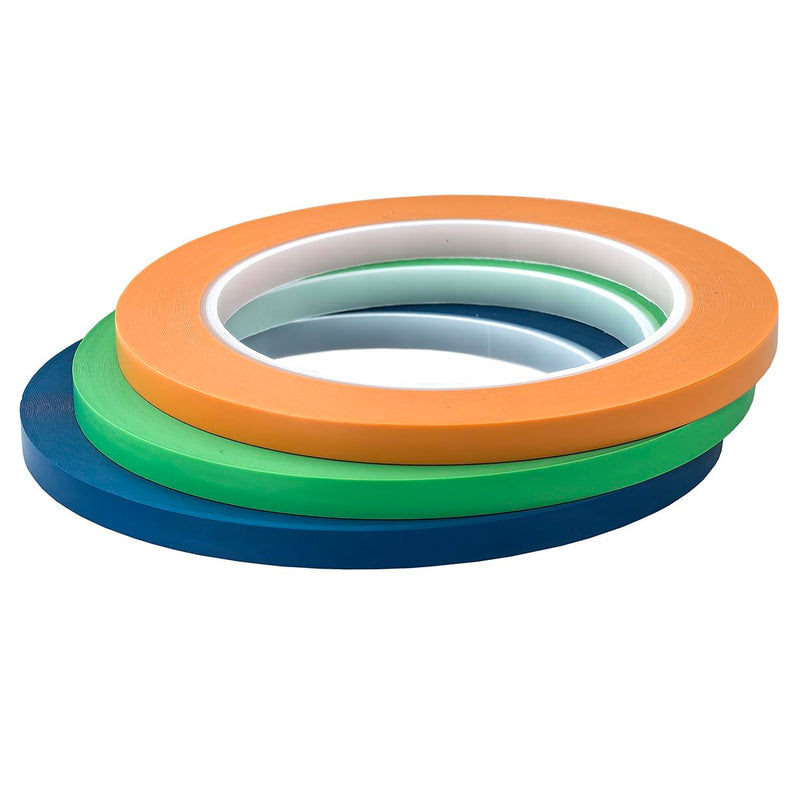 JINBING 3 Rolls Fine Line Tape High-Temp Vinyl Fineline Masking Tape Painters Tape 3-Colors (1/4 inch) 1/4 inch x 36yard 3pcs