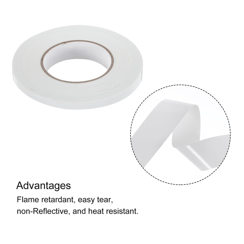 MECCANIXITY White Gaffers Tape, 60 Yards x 0.5 Inch No Residue, Non-Reflective Easy Tear Book Repair Tape Matte Stage Cloth Tape for Photography,Pack of 1