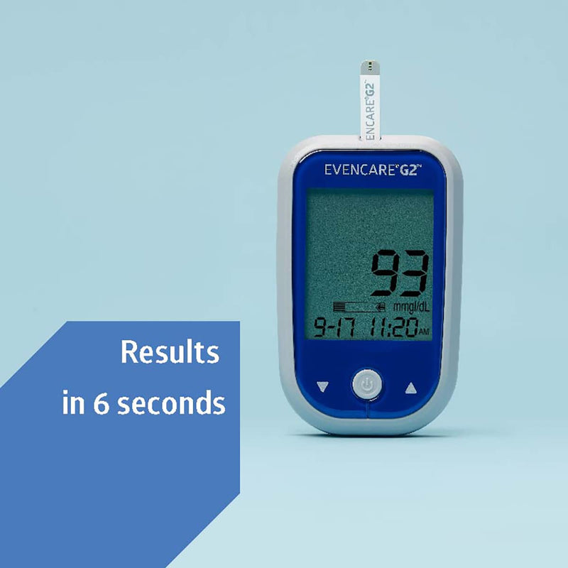 [Australia - AusPower] - Medline EvenCare G2 Blood Glucose Test Strips, Self-testing with G2 Monitoring System, 6 Second Results, 50 Count System, 6 Second Results, 50 Count 