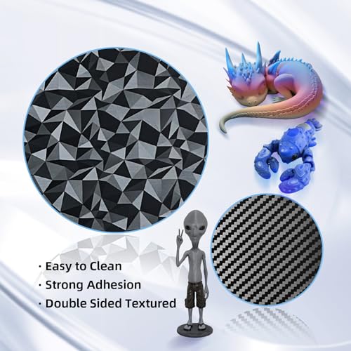 IdeaFormer Smooth Diamond PEO + Carbon Fiber PET Build Plate 184x184 mm (7.24 x7.24 inch) for Bambu Lab A1mini, Double Sided Spring Steel Sheet. 184x184mm Diamond PEO+Carbon Fiber PET