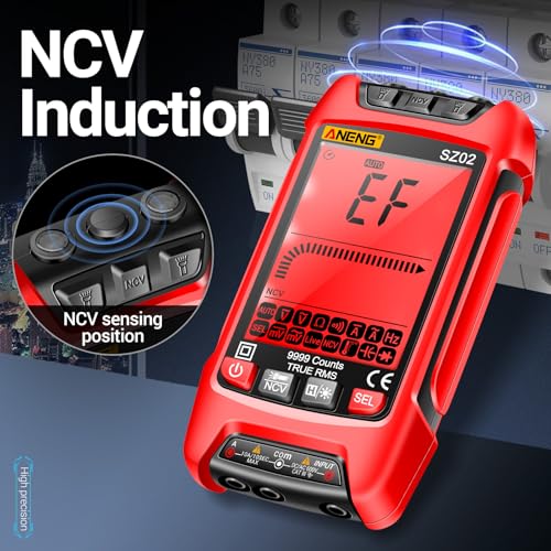 ANENG SZ02 digital multimeter tester with TRMS 9999-count auto-ranging volt meter in multicolored design
