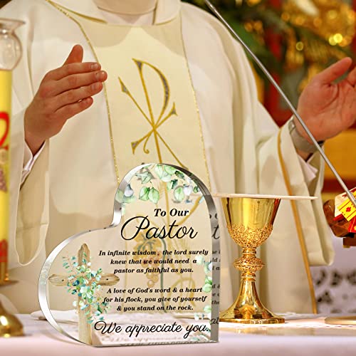 Gerrii Pastor Appreciation Gifts Acrylic Heart Plaque, Leaf