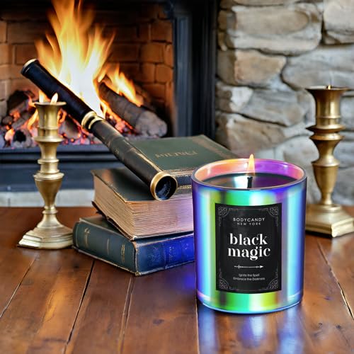 BCNY Black Magic Candle – Cool Spiritual Scented Black Candle Enchantment, Scented Aromatherapy Soy Candles Gifts for Men Women – Transform Your Home with Mystical Ambiance – Handcrafted in USA
