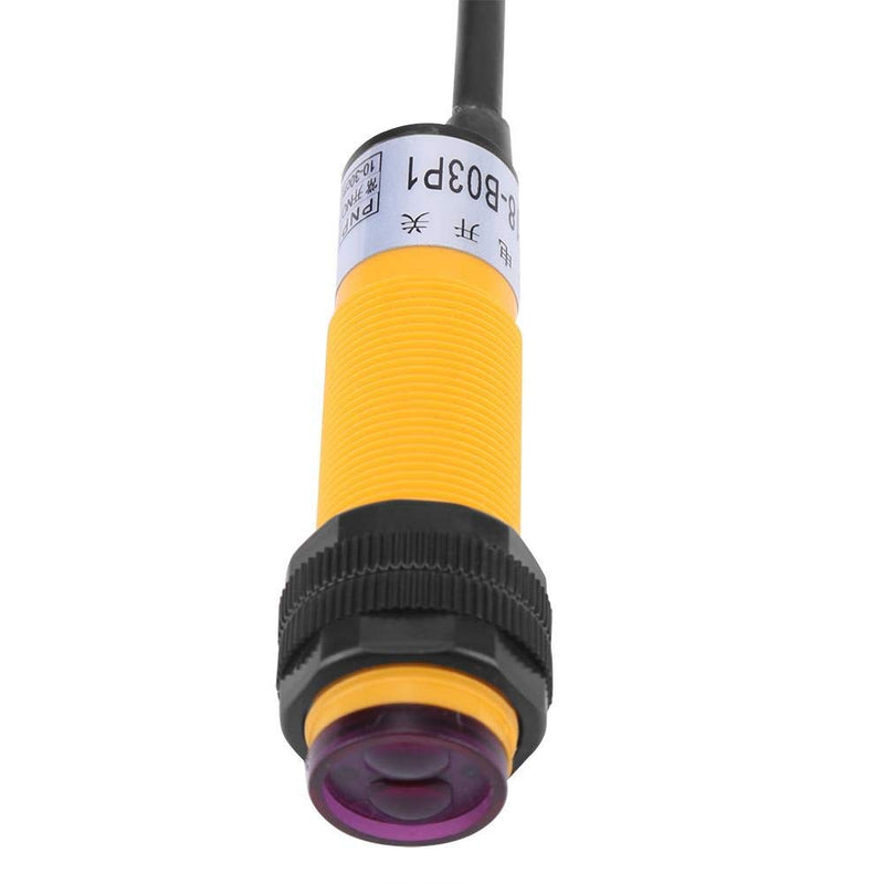 Photoelectric Sensor Switch, E18-B03P1 5-30cm DC 3-Wire 6-36V PNP IR Photoelectric Sensor Switch for Industrial Automation and Meter