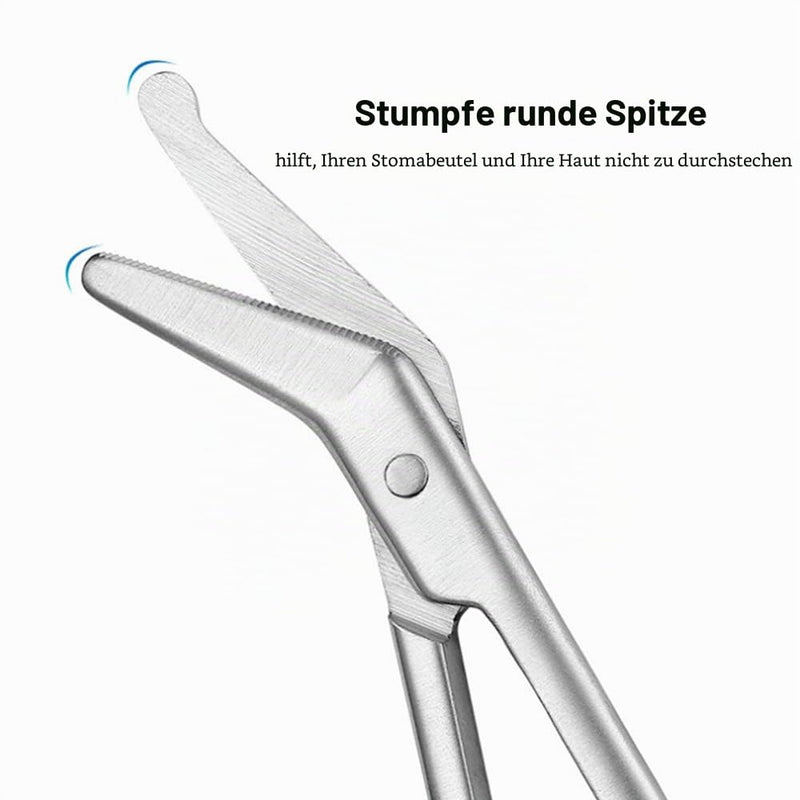 Ostomy Bag Scissors - Ostomy Pouch Scissors with Blunt Round Tip for Colostomy Care, Stainless Steel, 4.4" Long, 1 Piece