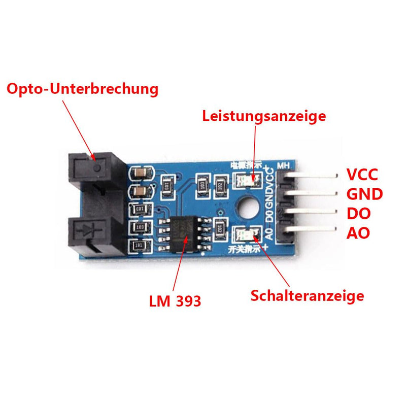 LM393 Speed Sensor Module IR Optocoupler 3.3V-5V Arduino Pack of 10 | Suitable for engine speed measurement, robots and electronic projects