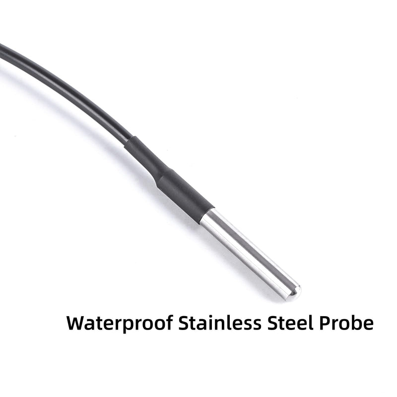 [Australia - AusPower] - DS18B20 Temperature Sensor, Digital Temperature Probe Sensor Waterproof Temp Digital Thermal Stainless Steel Tube Probe, Digital Temperature Thermal Cable (2PCS, 3 Meter/9.84Ft) 2 