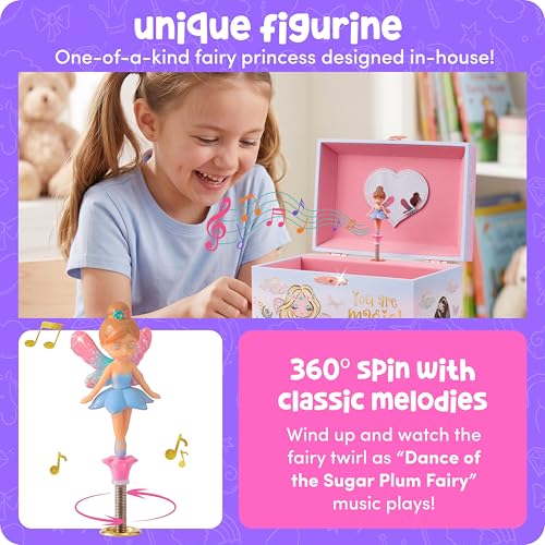 Giggle & Honey® Musical Fairy Jewelry Box for Girls Fairy Princess