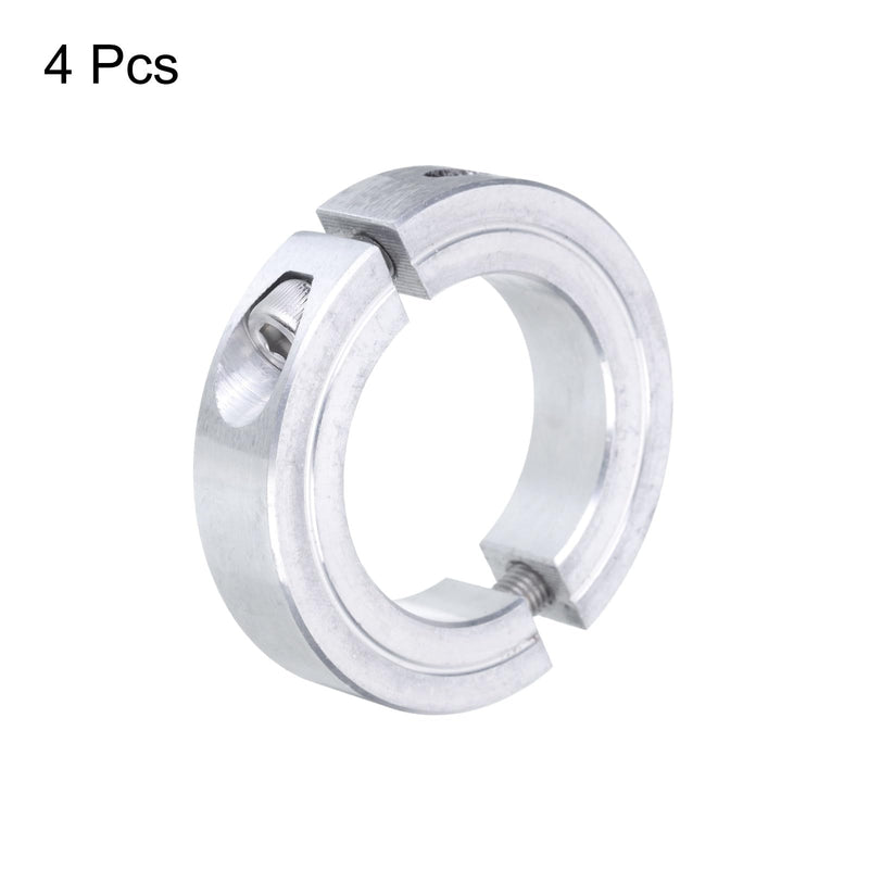 [Australia - AusPower] - uxcell 4pcs Double Split Clamp-On Shaft Collar for 1-1/2" Shaft, Two-Piece Clamping Collar, 2-3/8" OD, 9/16" Thickness, Aluminum Alloy Set Screw Split Collar Clamp 