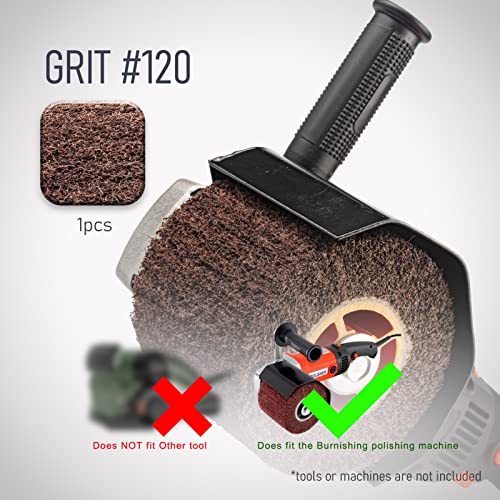 RENOTEC 4 x 4 inch medium 120 grit burnishing flap wheel with 3/4 inch arbor
