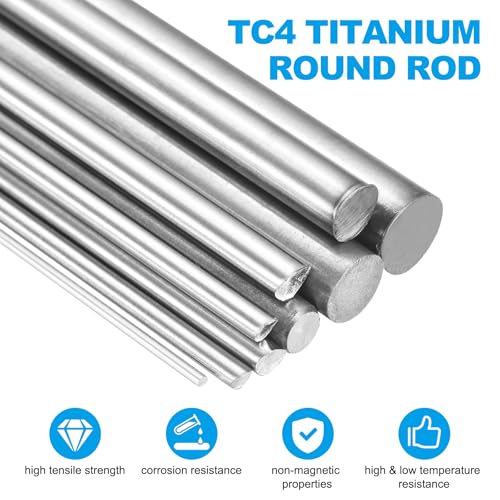 uxcell GR5 titanium round rod, 4.5mm (3/16 inch) diameter, 16-inch solid metal rod
