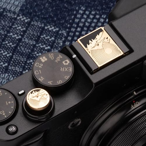 Camera Metal Hot Shoe Protective Cover Shutter Buttons for Fujifilm XPro3 XPro2 XT4 XT3 XT2 XT30 XT20 XE3 XT200 XT100 for Nikon ZF Z5 Z6 Z6II (Copper Alloy-Set) Copper Alloy-Set