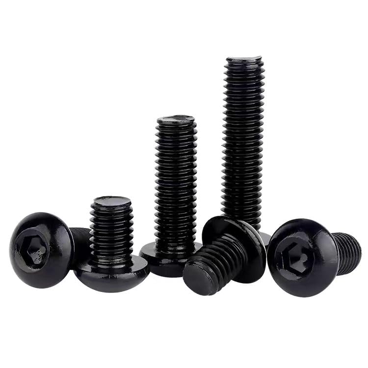 [Australia - AusPower] - (50Pcs) 1/4-20 * 1 Button Head Socket Cap Bolts Screws, 304 Black Stainless Steel, Allen Hex Drive, Bright Finish, Fully Machine Thread B 1/4-20*1 