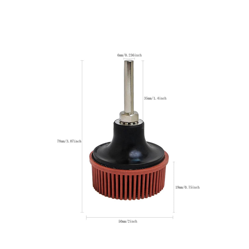[Australia - AusPower] - Tools 2 Inch Bristle Disc Roloc Bristle Disc Grade - 220# Grit Abrasive Coating Removal Disc for Metal with 6mm Shank Attachment 1set Bristle Discs 2" 220# RED 1 PC 