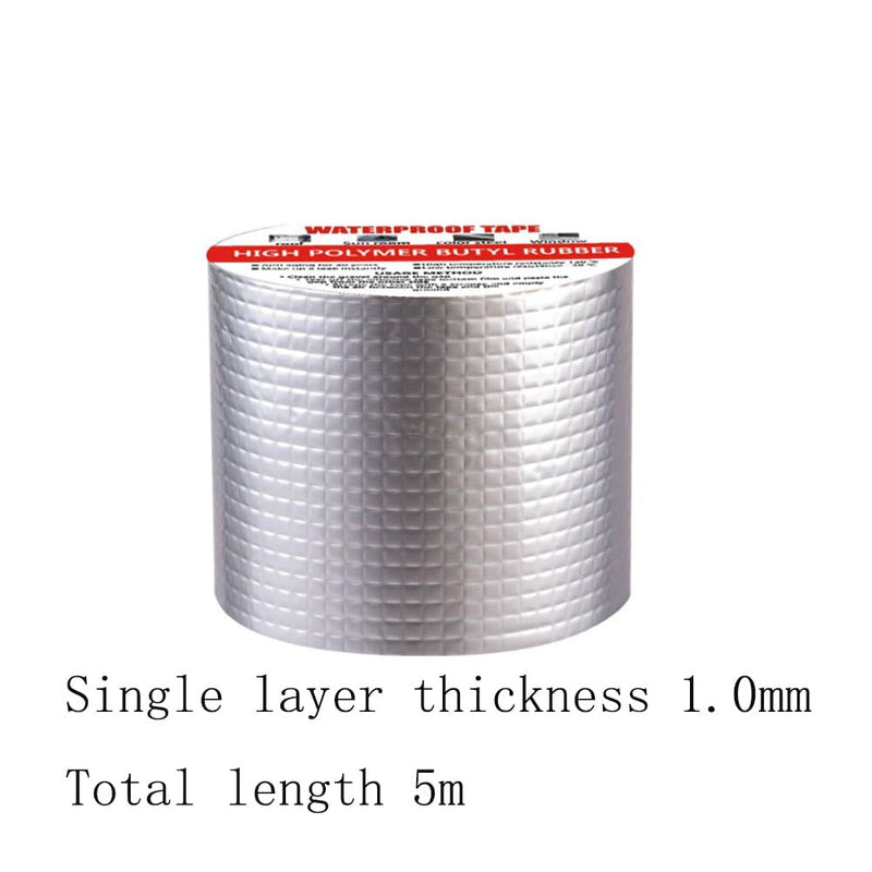 Butyl Tape for Roof Leak Repair, 50mmx5M Waterproof Sealing Tape Aluminium Foil Strong Self Adhesive Sealant Tape Seal Leak Proof Strip for Roof Crack RV HVAC Ducts Window Glass Boat Pipe Sealing