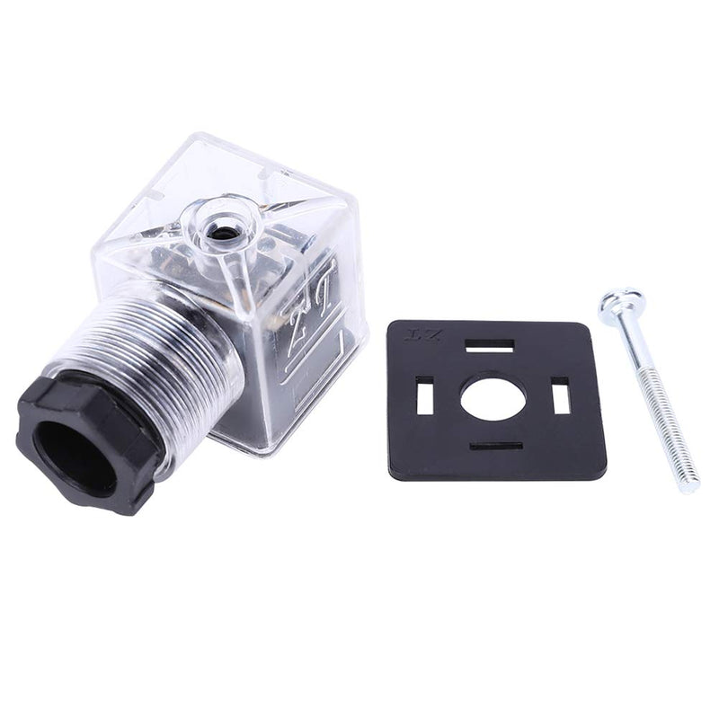 Yctze Universal Hydraulic Solenoid Valve Connector with Light Transparent AC 220 V Pack of 5 for Solenoid Valve AC 110 V and Hirschmann Plug