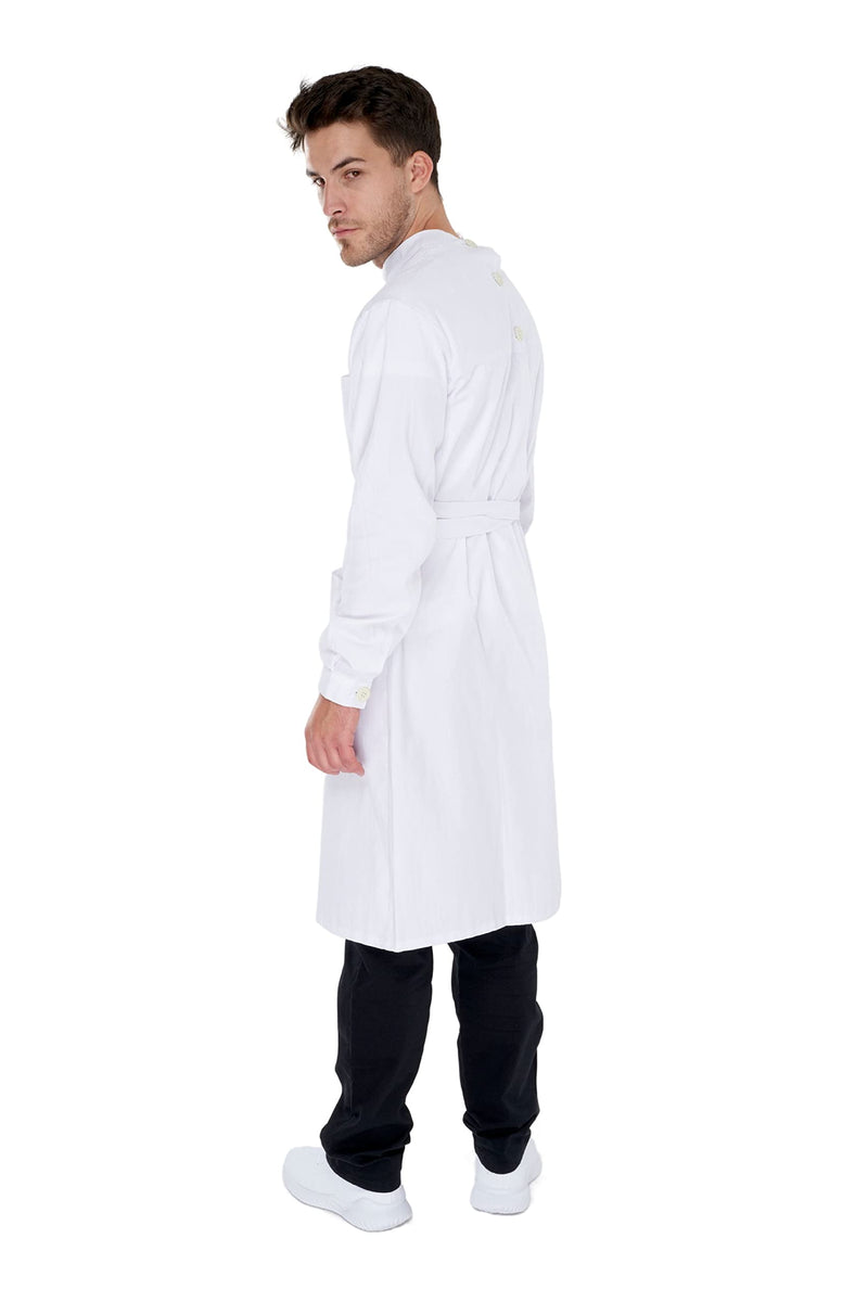 KOKOTT Surgical and dental technician and laboratory gown with back closure, 100% cotton 3XL White
