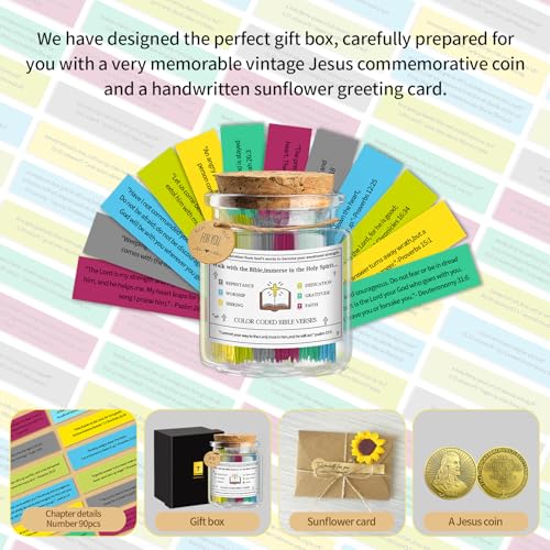 Bible Verse Jar – Heartfelt Father’s Day Gift for Dad, Handmade Prayer & Hope Jar, Inspirational Christian Keepsake, Meaningful Religious Present for Men & Women, Graduation & Birthday Gift B - Daily Inspiration Bible Verse Jar
