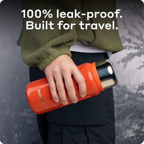 BOBBER 26 oz Stainless Steel Heavy Duty Thermo Flask with Removable Tea Infuser – Keeps Hot 28 Hours, Cold 42 Hours – Rugged, Leak-Proof, Dishwasher Safe Vacuum Insulated Bottle (Red) 26 Ounces Cayenne Red