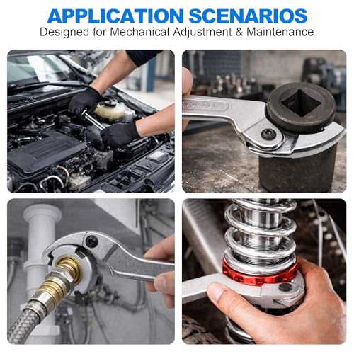 Adjustable C Spanner Hook Wrench Tool Set 3/4-2"(19-51mm)2-4 3/4"(51-121mm) Square head 2 Kinds of Size