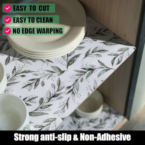 Shelf Liners 24IN x 10FT Non Adhesive and Strong Non-Slip 23.6"W x 118.1"L Leaf