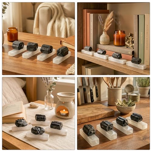 QINJIEJIE Protection Crystals Healing Stones Set 8 PCS Raw Crystal Crystal Home Protection