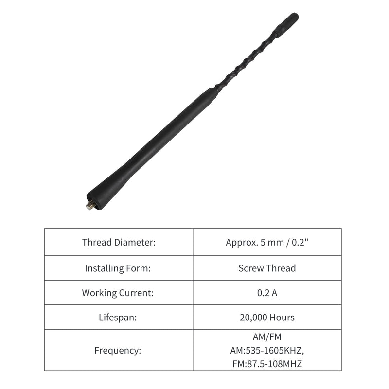 1J0 035 849 A, car antenna mast, universal car roof mast stereo radio, FM AM reinforced booster antenna (9 inch, 16 inch) (9 inch) 9inch