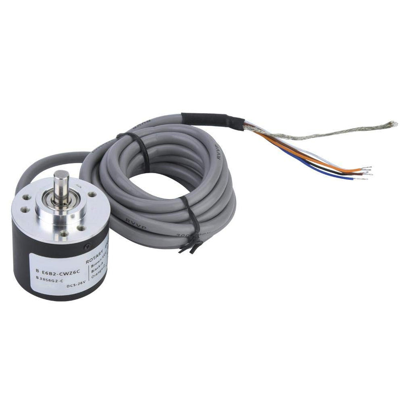 [Australia - AusPower] - 5-26V DC Incremental Rotary Encoder, ABZ 3 Phase General Purpose Encoder with NPN Open-Collector Output, 38mm Diameter, 2m Wiring (2500 P/R) 
