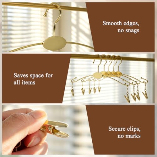 10pcs Metal Hangers with Clips Closet Organizer for Underwear and Lingerie Display Space-Saving Design for Pants Shorts and Accessories Smooth Edges for Trace Use