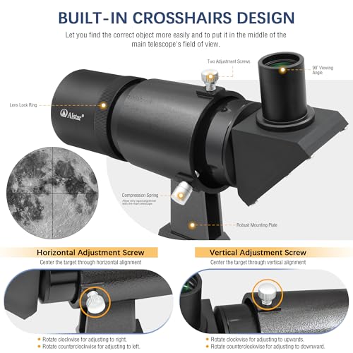 Alstar Finder Scope, Right-Angle Upright Image Telescope Finderscope 9x50