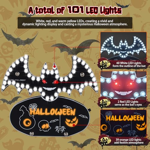 Soldering Kit, Bat LED Light Soldering Exercise Kit, DIY Electronic Kits for Beginners, Teaching and Learning Training, DIY Soldering Project, LED Lamps Kit, for STEM Fans