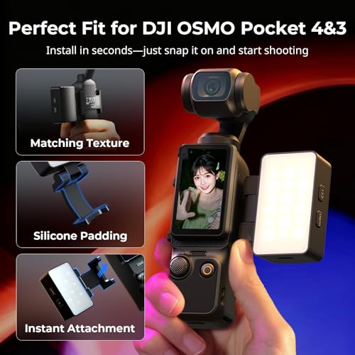 SmallRig Mini LED Video Light, for DJI Osmo Pocket 4P/4/3 Accessories RGB