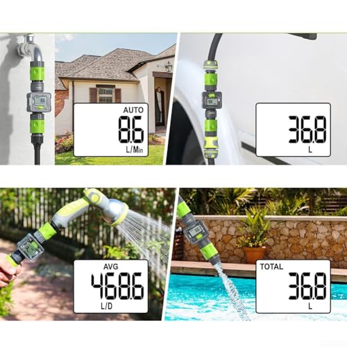Water Flow Sensor, Portable Digital Water Flow Meter, Outdoor Garden Hose Water Meter For Farmland Irrigation