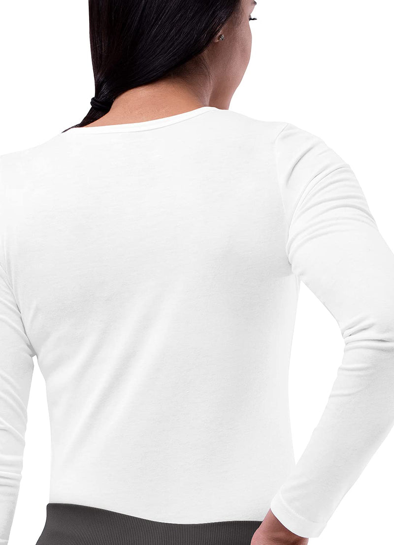[Australia - AusPower] - Sivvan Scrubs for Women - Long Sleeve Comfort Underscrub Tee Medium White 