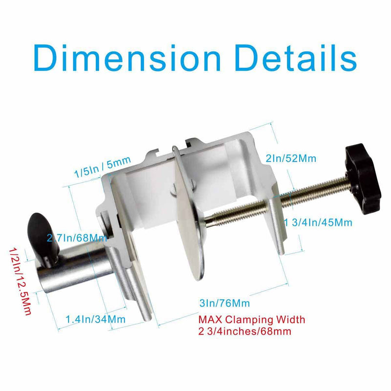 [Australia - AusPower] - Replacement Clamp for 1/2” Base Magnifying Lamp，Desk Lamp，Magnify Lamp，Swing Arm Lamp，Phone Mount，Ipad Mount，Tablet Holder，Mic Holder (Silver) Silver 