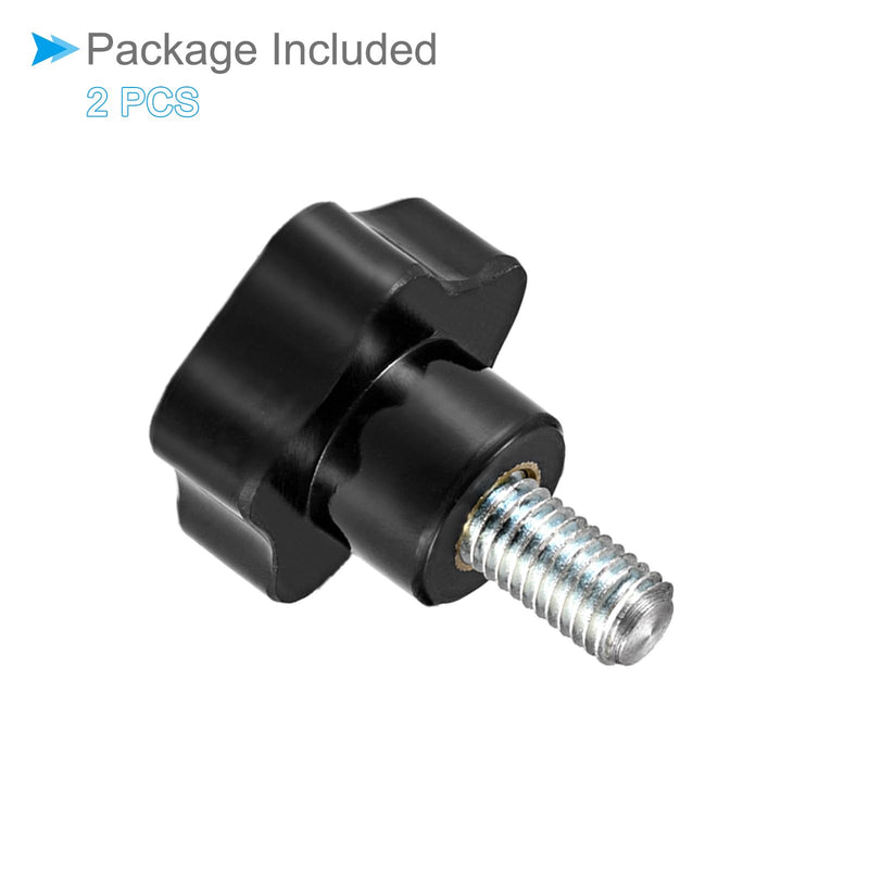 [Australia - AusPower] - Star Clamping Knobs, M10 x 20mm Male Thread 48mm Head, Plastic Thumb Screw Grip Hand Knobs Threaded Bolt Black - (Applications: for Lathe Machinery), 2-Pieces M10 x 20mm x 48mm 