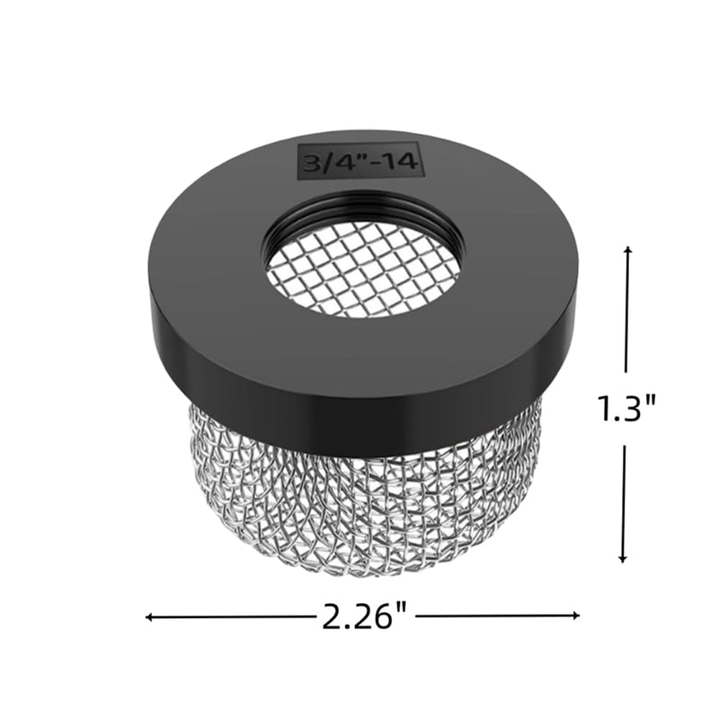 [Australia - AusPower] - Stainless Steel Mesh Strainer ¾ Inch -14, Aerator Screen Strainer Stainless Mesh Compatible with Livewell Pump, Corrosion Resistant MA-023 Screw on Strainer Industrial Plumbing Inline Strainers (1) 1 Count (Pack of 1) 