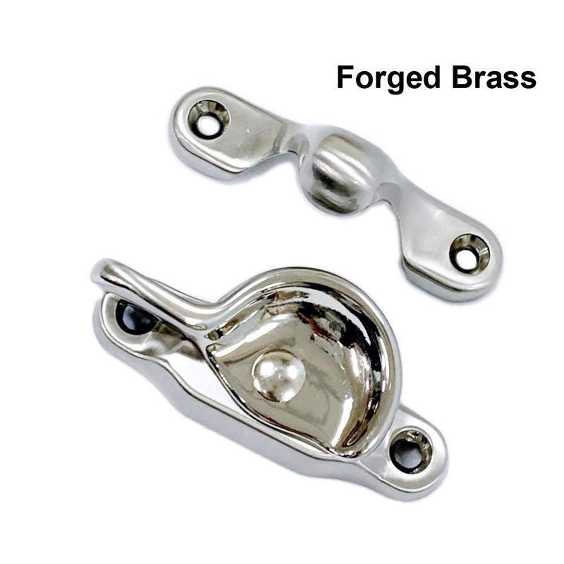 QCAA Forged Brass Sash Lock in Solid Brass, CTC 2", Satin Nickel Brushed US15, 2 Pack
