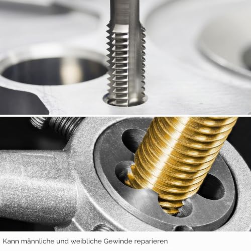sourcing map Machine Tap and Die Set M8 x 1.25, Left Thread Thread Die Set, Thread Cutting Tool M8x1.25