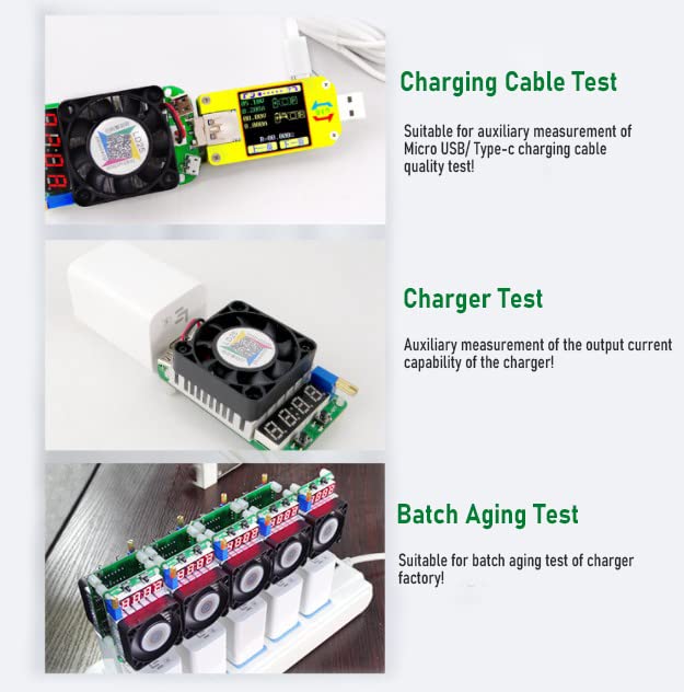 [Australia - AusPower] - Akozon USB Load Tester Module USB Energy Meter Tester Electronic Load LD25 USB Electronic Load Digital Display Battery Test Adjustable Resistance Voltage Current Meter 