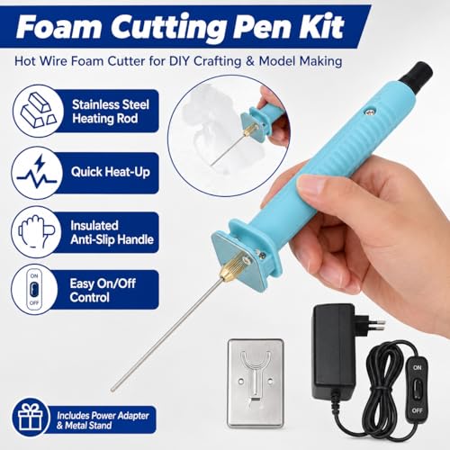 VOBOR Polystyrene Cutter 10 cm, 30 W Hot Wire Cutter 100-240 V, Electric Foam Cutter for Polystyrene Arch