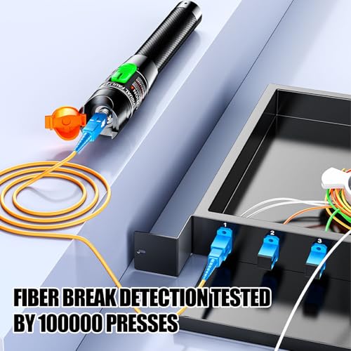 BAIFULAI Visual Troubleshooter 30KM, VFL Tester Kit with FC/APC to LC/APC Adapter, Light Tester Pen for Fiber Network Cable Testing for FC/SC/ST Interface