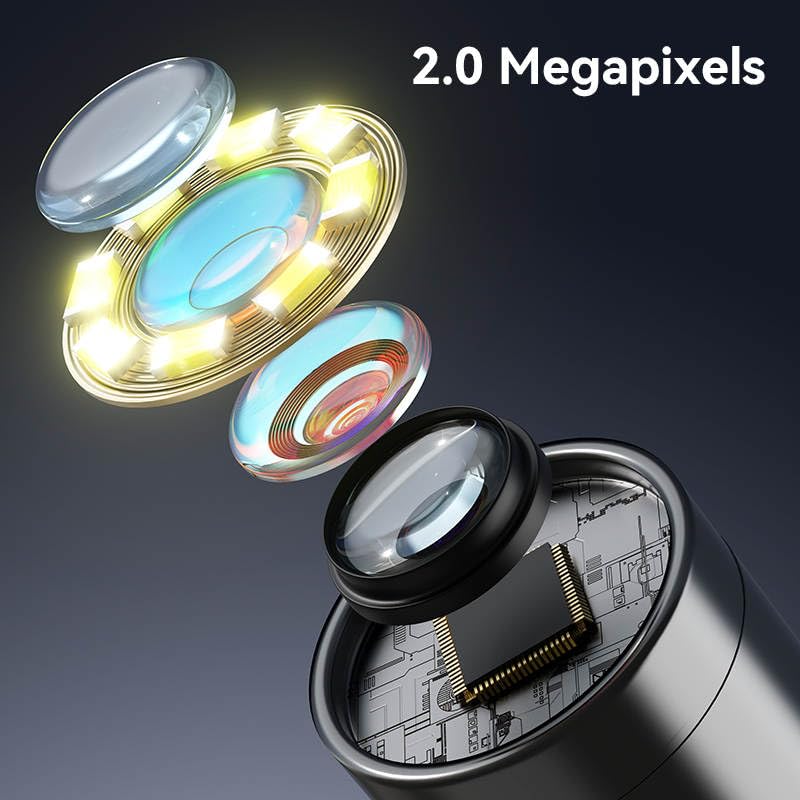 [Australia - AusPower] - USB Digital Microscope, 50x-1600x Magnification Handheld, 1440P HD 8 LED Lights, Portable Microscope Compatible with iOS and Android Devices, 2MP Portable Microscope Camera for Adults, Kids 
