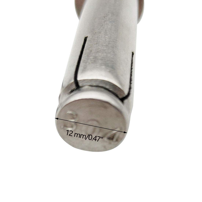 [Australia - AusPower] - Expansion Bolts, 304 Stainless Steel External Hex Nut Expansion Screw Bolts Sleeve Anchor M8x60mm 8Pcs Silver 