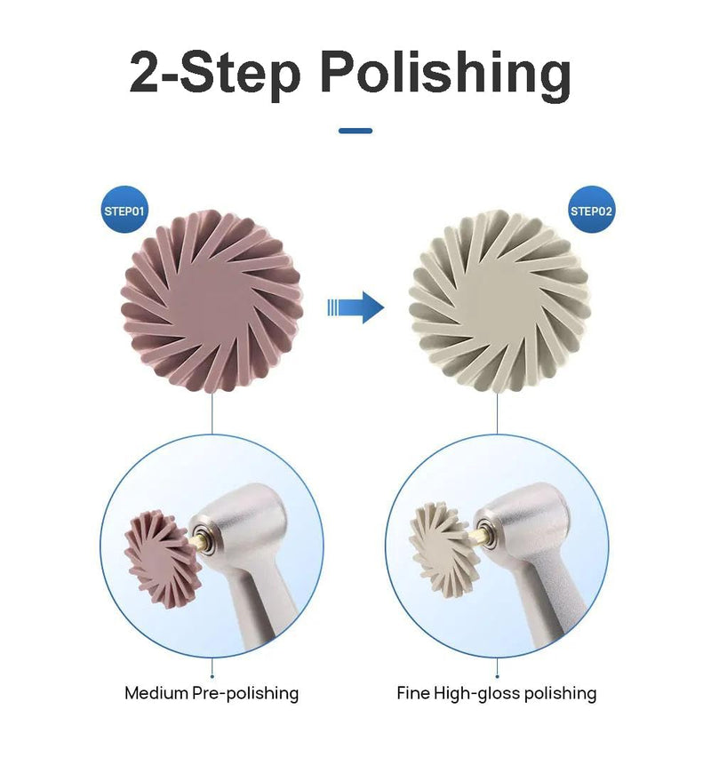 [Australia - AusPower] - Dental Composite Resin Polishing P2 Disc Polisher Wheels Diamond 2-Step Polishing System 14mm Wheel Kit Spiral P2 1.0 
