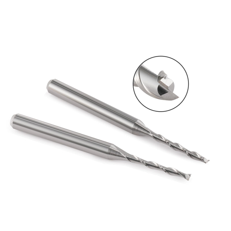 1/8" Shank CNC Router Bits Carbide End Mills 1/16 Inch Up Cut Spial Router Bit Flat Nose Carbide Endmill Two Flute Milling Cutter Tool for Wood PVC MDF Hardwood Pack of 10