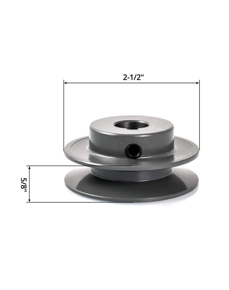 [Australia - AusPower] - QWORK Single Groove Web Sheaves, 2-1/2"OD 5/8"Bore V-Belt Sheave for V-Belt, 2 Pack 