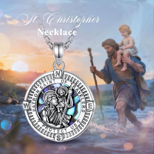 St Christopher Necklace Saint Christopher Medal Pendant for Men